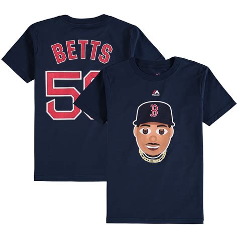 Majestic Mookie Betts Boston Red Sox Youth Navy Emoji Name And Number T Shirt