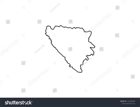 Bosnia And Herzegovina Outline Map National Royalty Free Stock Vector