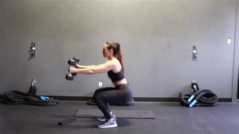 Double Dumbbell Swing To Squat Youtube