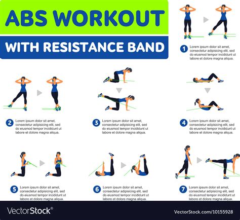 Aerobic Icons Abs Workout Royalty Free Vector Image