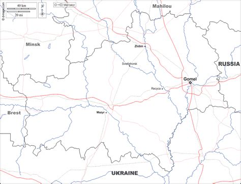 Gomel free map, free blank map, free outline map, free base map ...