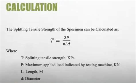 Split Tensile Strength Of Concrete Stepwise Procedure