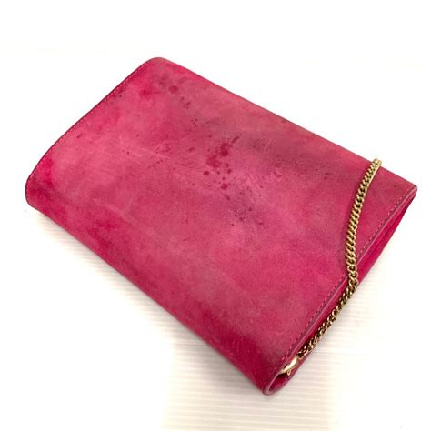 Authentic Versace Suede Leather Pink Chain Slingbag Luxury Bags