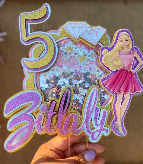 Barbie Shaker Cake Topper 3d Cake Topper Barbie Custom Etsy Canada