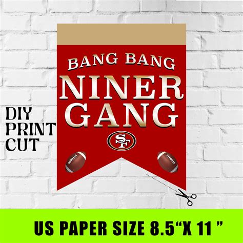 Printable 49ers Football Party Banner Diy Banner Kit Super Bowl