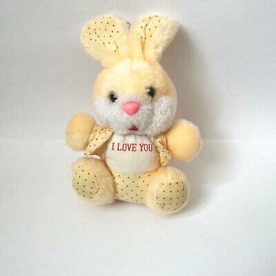 Vintage Hase Ostern Gelb Pastell Kuscheltier Pl Schtier Stofftier