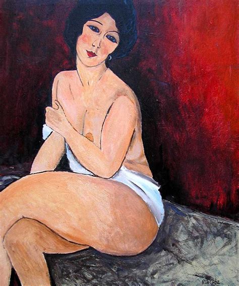 Large Seated Nude Amedeo Modigliani Amedeo modigliani História da arte Pintura em tela