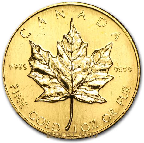 1 Unze Goldmünze Kanada Maple Leaf 1986