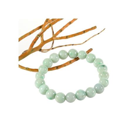 Bracelet en jade véritable en perles vertes indémodable et féminin