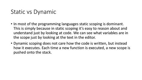 Dynamic Scoping Ppt