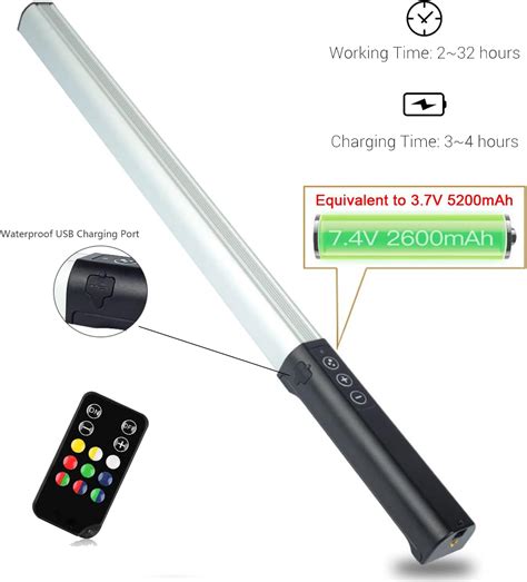 Buy RGB Handheld LED Video Light Stick Dimmable Photography Tube Light