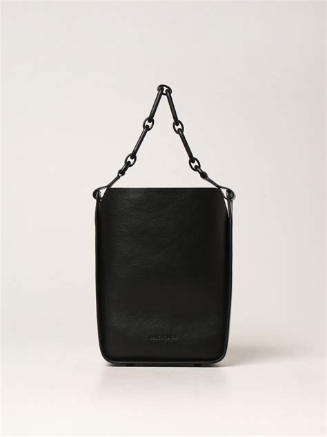 Balenciaga North South Grained Leather Small Tool Bag Black