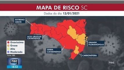 Mapa De Risco Sc Tem Piora E Chega A Regi Es Em N Vel Grav Ssimo