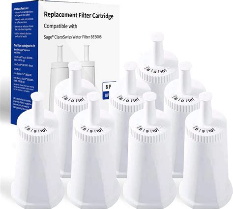 6 Pack Breville Bes880 Water Filter Replacement Compatible With