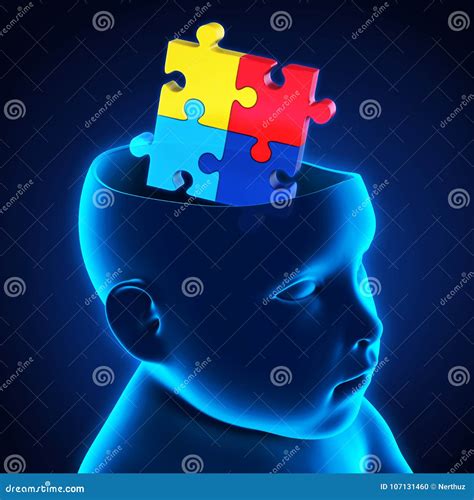 Child Head With Jigsaw Puzzle Brain Stock Illustration Illustration