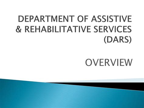 Department Of Assistive And Rehabilitative Services Dars Ppt Download