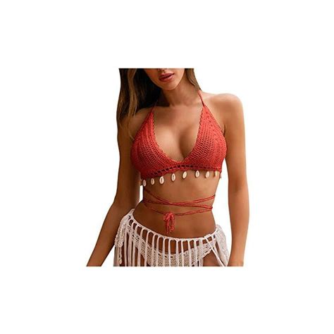 Modaworld Top All Uncinetto Con Costume Da Bagno Bikini Due Pezzi Vintage Sexy Costume Da Bagno