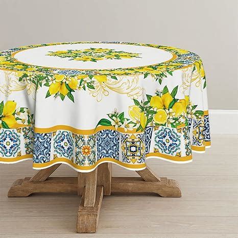 Amazon Horaldaily Summer Tablecloth 7070 Inch Round White Yellow