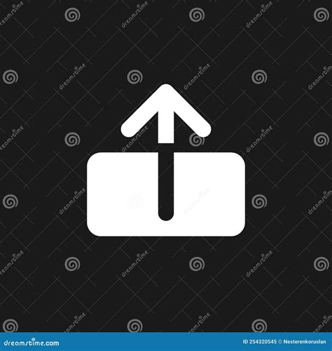 Upload File Dark Mode Glyph Ui Icon Stock Vector Illustration Of