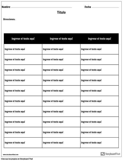 Tabla Columnas Filas Storyboard Od Es Examples