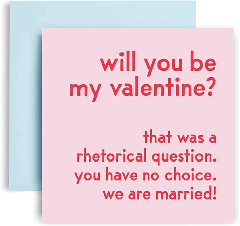 Huxters Anniversary Card Will You Be My Valentines Funny Card For