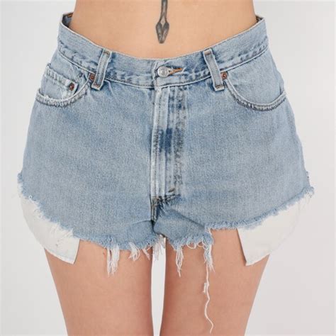 Levis Denim Cutoffs Y2k Blue Cut Off Jean Shorts High Gem