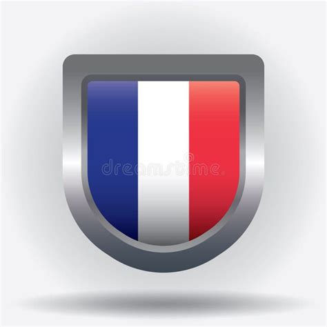 France Flag Button Vector Illustration Decorative Design Stock Vector