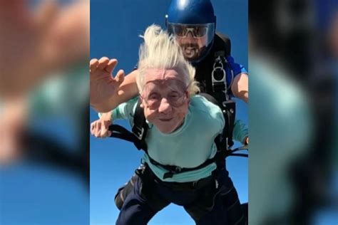 104 Year Old Woman Attempts A World Record Skydive From A Plane Video