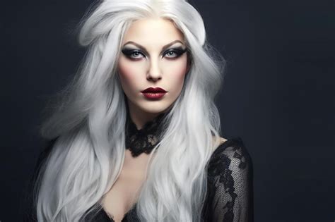 Premium Ai Image Portrait Of A Beautiful Girl With Long White Hair