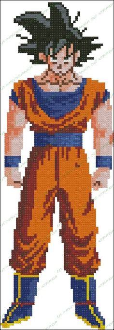 Easy Goku Pixel Art Grid Dbz Sangoku Facile Pixeles Saiyan Pixelados Pixelart Dragonball