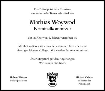 Traueranzeigen Von Mathias Woywod Schwarzw Lder Bote Trauer