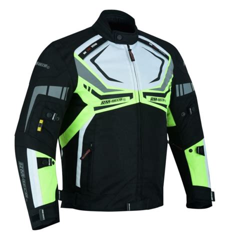 Chamarra Para Moto Rmtech Sp Negra Blanca Neon Tienda Moto Rider