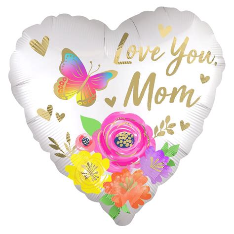 18 Inch Love You Mom Satin Floral In 2024 Love You Mom Foil Balloons