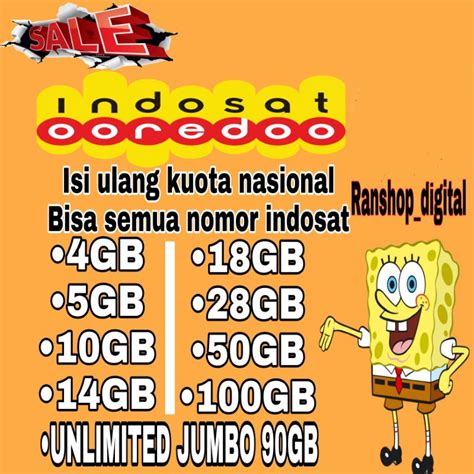 Jual Kuota Im Isi Ulang Paket Data Im Indosat Unli Jumbo Gb Im