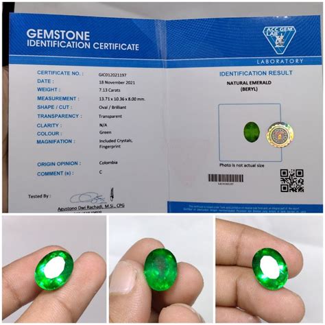 Jual BATU ZAMRUD COLOMBIA EMERALD BERYL BERSERIKAT MEMO LAB ASLI