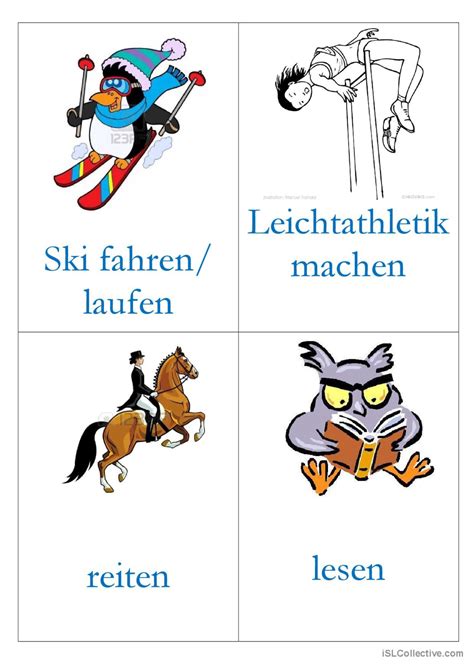 Flashcards Hobbys Wort Flash Karten Deutsch Daf Arbeitsbl Tter Pdf Doc