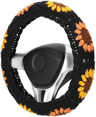 Amazon Crochet Steering Wheel Cover Set Cute Car Steering Wheel