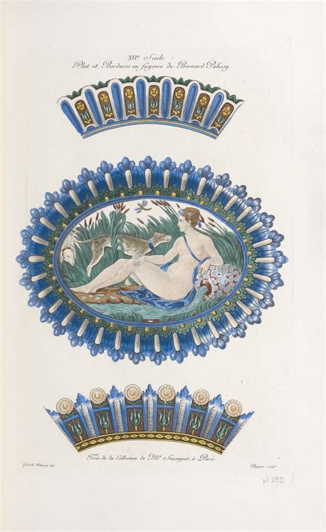 XVIe siècle plat et bordures en fayence de Bernard Palissy 1839