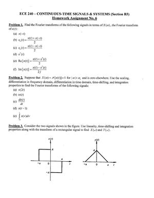 Ece Continuous Time Signal And Systems Homework Ece Homework