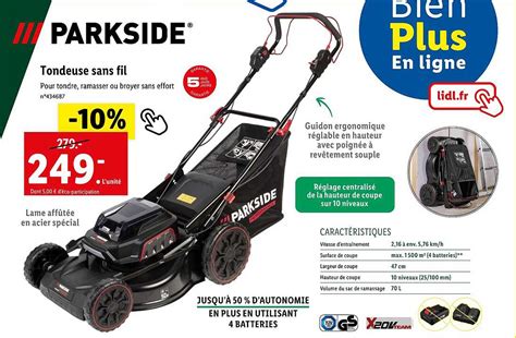 Promo Parkside Tondeuse Sans Fil Chez Lidl Icatalogue Fr