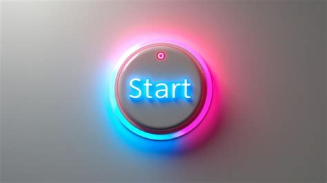 Premium Photo Start Button Neon Light