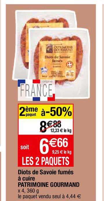 Promo Diots De Savoie Fumés à Cuire Patrimoine Gourmand chez Migros