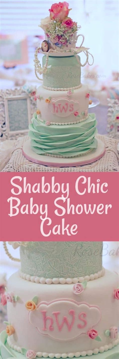 Shabby Chic Baby Shower Cake