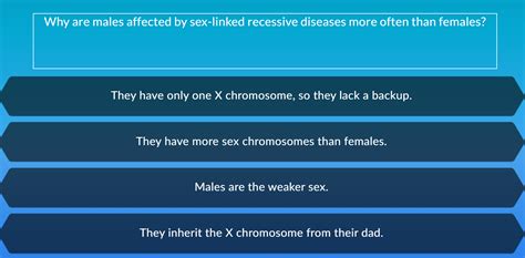 Solved Why Are Males Affected By Sex Linked Recessive