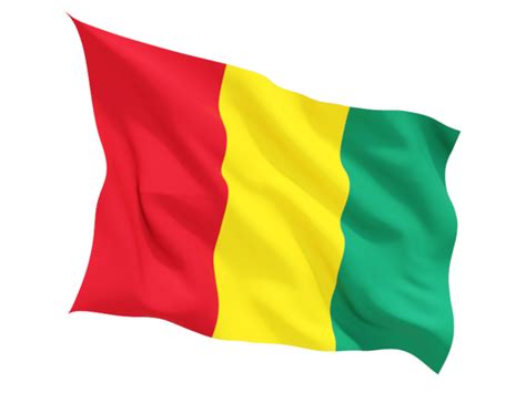 Fluttering flag. Illustration of flag of Guinea