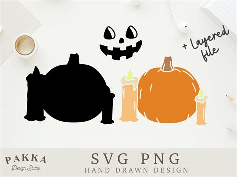 Layered Halloween Pumpkin Candle Svg Png Graphic By Pakka Design Studio