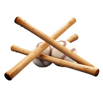 Crossed Baseball Bats And Ball Png Baseball Sport Bat Png