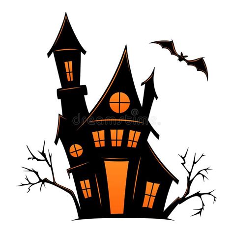 Vecchia Casa Infestata Per Halloween Vector Silhouette Una Vecchia