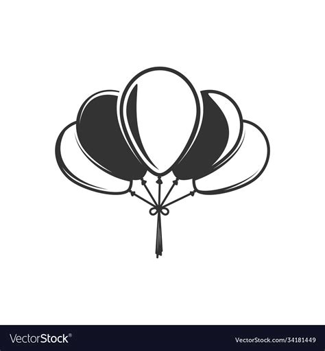 Balloons Silhouette Isolated On White Background Vector Image