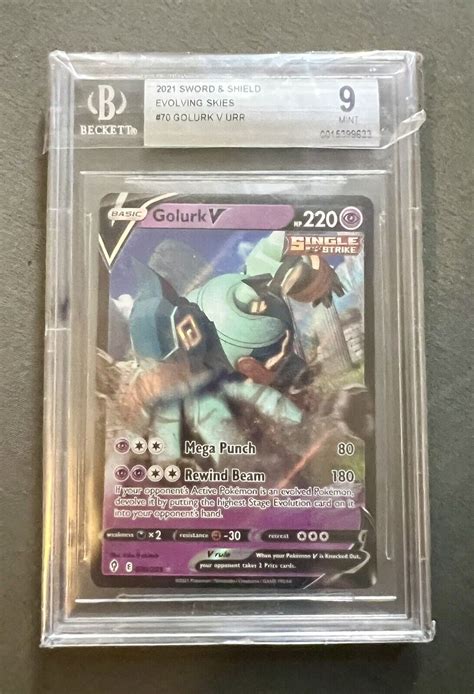 Pok Mon Tcg Golurk V Evolving Skies Holo Ultra Rare Bgs Mint